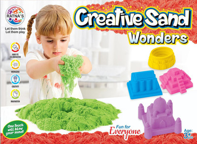 

Ratnas CREATIVE SAND SMOOTH AND NON STICKY FOR KIDS WONDERS 4 JUMBO MOULDS TAJ MAHAL