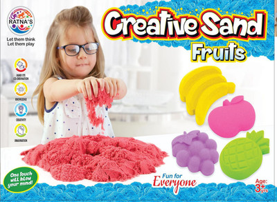 

Ratnas CREATIVE SAND SMOOTH AND NON STICKY FRUITS FOR KIDS 4 JUMBO MOULDS
