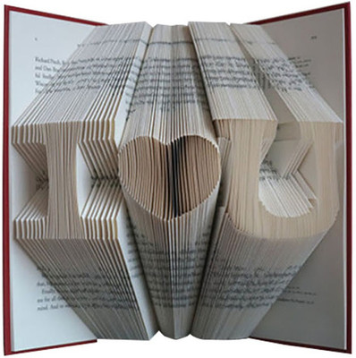 

Boston creative company Folded Book Art - Love Pattern - Wedding gifts - Anniversary Gift - birthday gift - unique birthday gifts - Gifts for mom - Gifts for dad - Personalized gifts - 8 Characters-Save the Date
