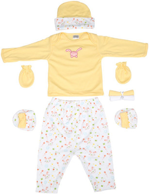 

MeeMee Pampering Present for New Born Apparel Set (7 Pieces, Yellow)(Yellow)