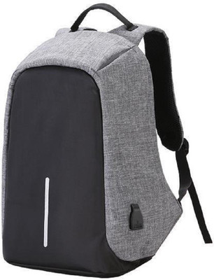 

Rishkish Anti-theft Water Resistant Computer USB Charging Port 25 L Laptop Backpack(Grey, Black), Black;grey