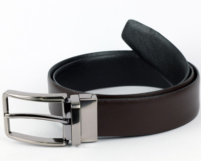 

LEX TAVIS Men Formal Black Genuine Leather Reversible Belt, Black;brown