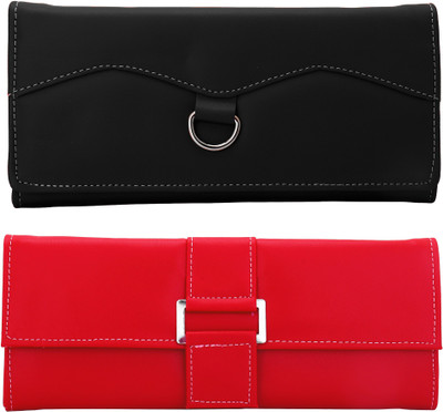 

Lady bar Casual Red, Black Clutch, Black;red