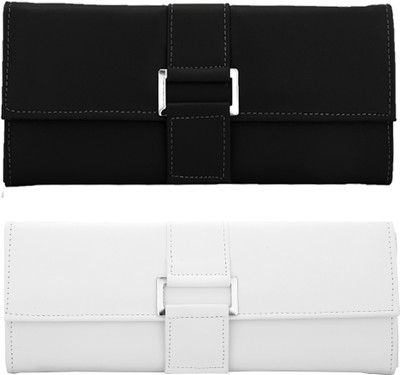 Lady bar Casual White, Black Clutch, Black;white