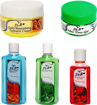 

PLP Herbal Face Care Combo of 5 Pieces Herbal Product Gel Cream toner shampoo Face wash(Set of 5)