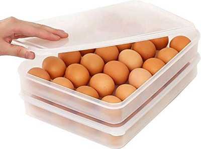 Easydeals Clear Plastic Egg Container Dispenser Box with Lid for 2 Dozen - 2 dozen Plastic Egg Container(Multicolor)