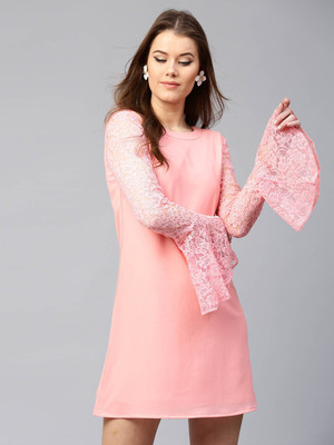 SASSAFRAS Women Shift Pink Dress