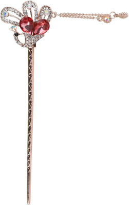 

Pink Rose Princess Charm Bun Stick(Multicolor)