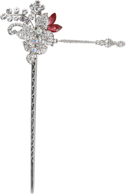 

Pink Rose Princess Charm Bun Stick(Multicolor)