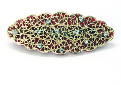 Ayesha Fashion women pink metal Hair Clip(Pink)