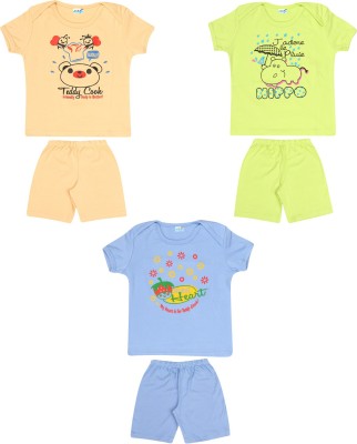 dongli Baby Boys & Baby Girls Casual T-shirt Shorts(Multicolor)