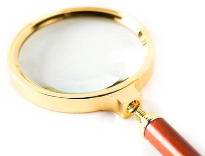 Prime Perfect School, Home & Offices Use 80 MM Dia Hand Lens Magnifying Glass Magnifier 10X | magnifying glass for reading (11050) 10 Reading Glass(Golden)