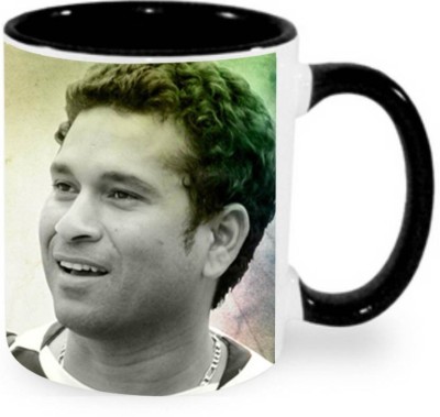 MUGKIN Sachin Tendulkar: Cricket God 11 Ceramic Coffee Mug(350 ml)