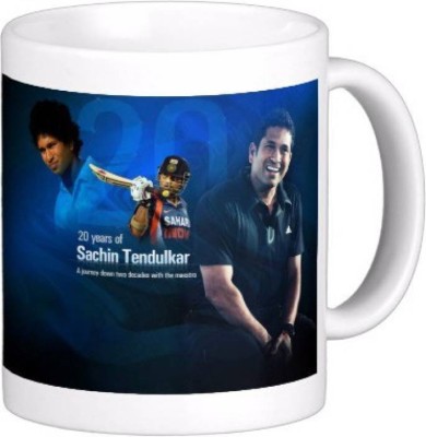 MUGKIN Sachin Tendulkar: Cricket God 02 Ceramic Coffee Mug(350 ml)