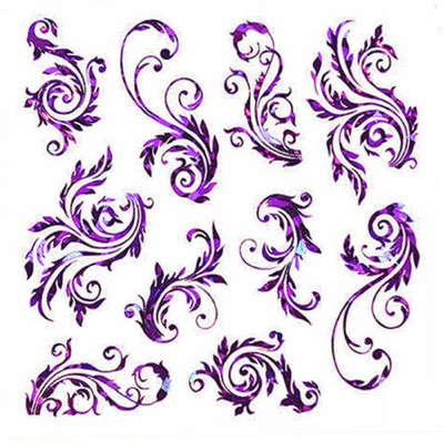 

Imported Holographic Holo Nail Art Decal Stickers Water Transfer Slider Decals Latest K8(Pink)
