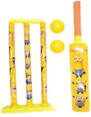

Montez Yellow Cartoon Print Cricket Bat Ball Kit(Yellow)