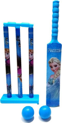 

Montez Princess Cartoon Print Plastic Blue Cricket Set for Kids Cricket Kit(Blue)