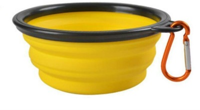 

Shrih Yellow Collapsible Food Water Feeding Bowl Round Silicone Pet Bowl(0.500 ml Yellow)