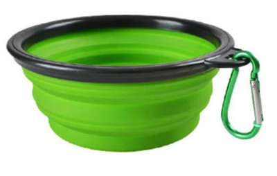 

Shrih Black Collapsible Food Water Feeding Bowl Round Silicone Pet Bowl(0.500 ml Green)