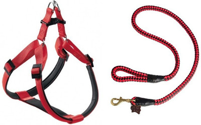 Furious3D Dog Harness & Leash(, RED