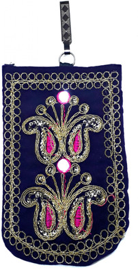

Unique Fashion Ethnic Purple Velvet Embroidered Raw Silk Saree Clutch / Mobile Pouch with Waist Clip for Women Mobile Pouch(Purple)