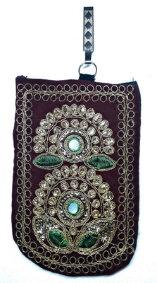 

Unique Fashion Ethnic Maroon Velvet Embroidered Raw Silk Saree Clutch / Mobile Pouch with Waist Clip for Women Mobile Pouch(Maroon)