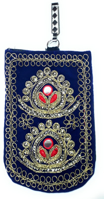

Unique Fashion Ethnic Blue Velvet Embroidered Raw Silk Saree Clutch / Mobile Pouch with Waist Clip for Women Mobile Pouch(Blue)