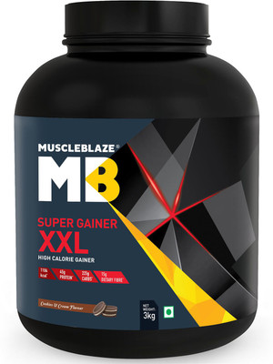 

MuscleBlaze Super Gainer XXL Weight Gainers/Mass Gainers(3 kg, Cookies & Cream)