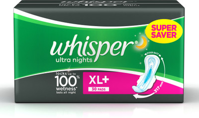 

Whisper Ultra Nights Extra Large Plus Sanitary Pad(Pack of 30)