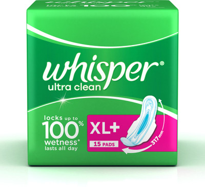 Whisper Ultra Clean XL Plus Wings Sanitary Pad(Pack of 15)