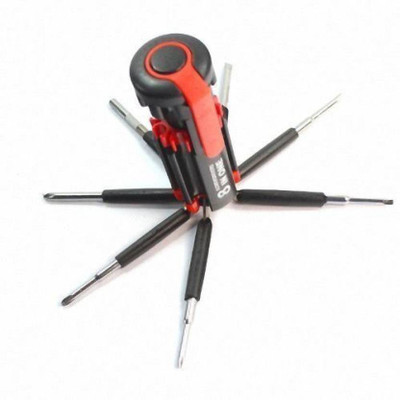 Excite Shoppers 8 in 1 Led Light Combination Screwdriver Set(Pack of 1), Red;black