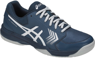 

Asics Gel Dedicate 5 Hardcourt Tennis Shoes Tennis Shoes For Men(Blue, Silver, White, Dark blue/silver/white