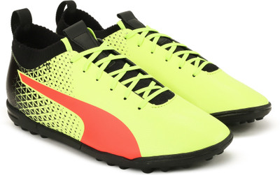 

Puma evoKNIT FTB TT Football Shoes For Men(Green, Fizzy yellow-red blast-puma black