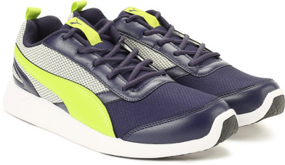 

Puma Fettle Mesh IDP Running Shoes For Men(Blue, White, Peacoat-quarry-limepunch