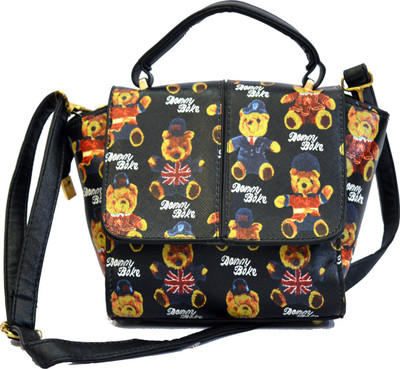 

AGINOS Girls Casual Black PU Sling Bag