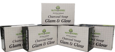 

Nutriherbs Activated Charcoal Soap with Alovera(375 g, Pack of 5)