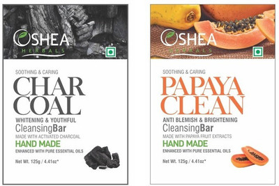 

Oshea Herbals Charcoal & Payapayaclean Cleansing Bar - 125 gm +125 gm(250 g, Pack of 2)