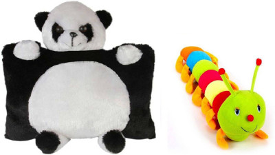 

Tajpur Traders Baby Panda pillow (35 cm) With Beautiful Cute Colorful Caterpillar Soft Toy - 55 cm(Black)