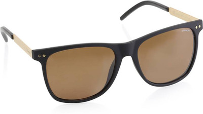 POLAROID Retro Square Sunglasses(For Men & Women, Brown)