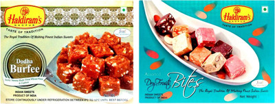 

Haldiram's Dodha Burfi and Assorted Dry Fruit Bite (Combo Pack)(800 g, Box)