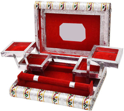 

SRI LALIT ARTS 9*BOOK BOX SIL C. WHITE JEWELLERY BOX ,BANGLE BOX, [IMAGE MAY BE VARIANT ] JEWELLERY BOX Vanity Box(WHITE AND RED)