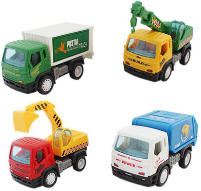 

HALO NATION Friction Powered Automobile Construction Vehicle Set 4 pcs Mail Truck + Dump Truck + JCB + Mixer(Multicolor)