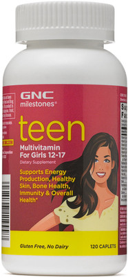

GNC Teen Multi Vitamin for Skin, Bone & Immunity Support (120 Caplets)(120 No)