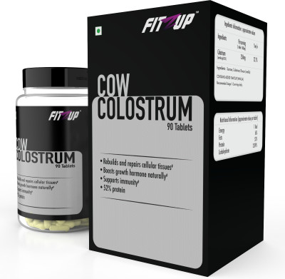 FitZup Cow Colostrum, Boosts Immunity, Repairs Tissues, 52% Protein - Tablets(90 No)