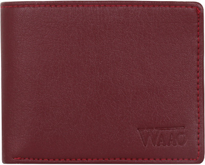 

WAAO Men Red Artificial Leather Wallet(5 Card Slots), Dark red