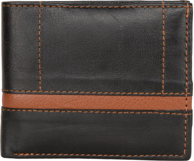 

AspenLeather Men Black Genuine Leather Wallet(5 Card Slots)