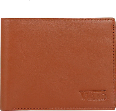 WAAO Men Brown Genuine Leather Wallet(5 Card Slots)
