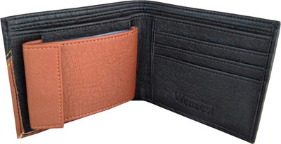 

Wenzest Boys Black, Tan Artificial Leather Wallet(10 Card Slots), Blacktan