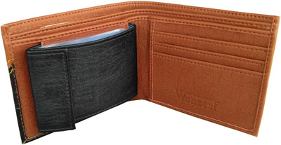 

Wenzest Boys Tan, Black Artificial Leather Wallet(10 Card Slots), Tanblack