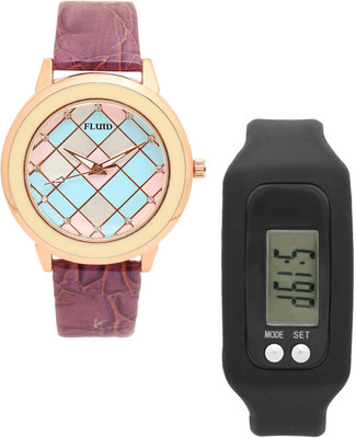 

FLUID FMFFL-408-PR01 With Digital Band Watch - For Women